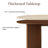 71'' Modern Oval Dining Table with Double Brown Wood Legs Seats 4-6, Beige Stone and Quality Wood Top Dining Table Kitchen Table