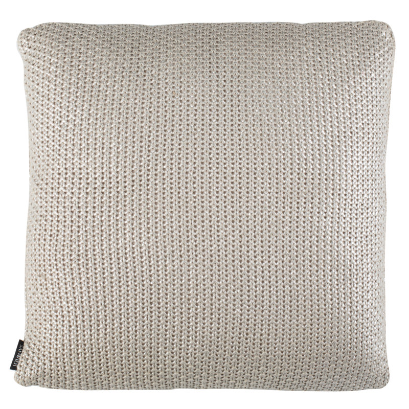 Tickled Gray Knit Cotton 20" Square Throw Pillow