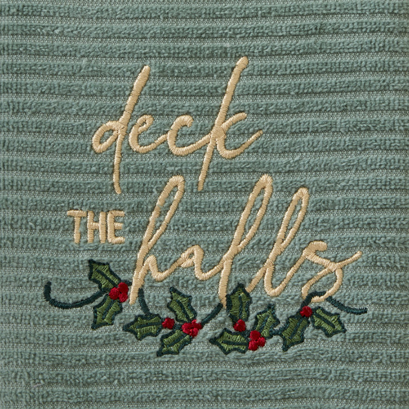 SKL Home Deck The Halls Hand Towel (2-Pack), Green
