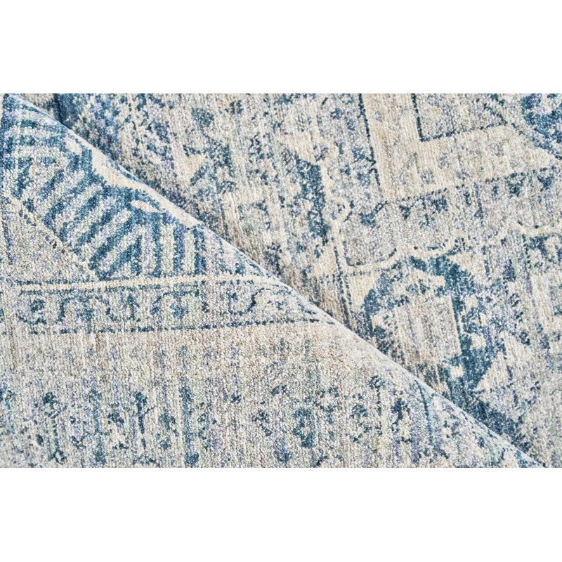 Vintage Looms Light Blue/Blue Polyester powerloom Area Rug, Rectangle 12' x 15'