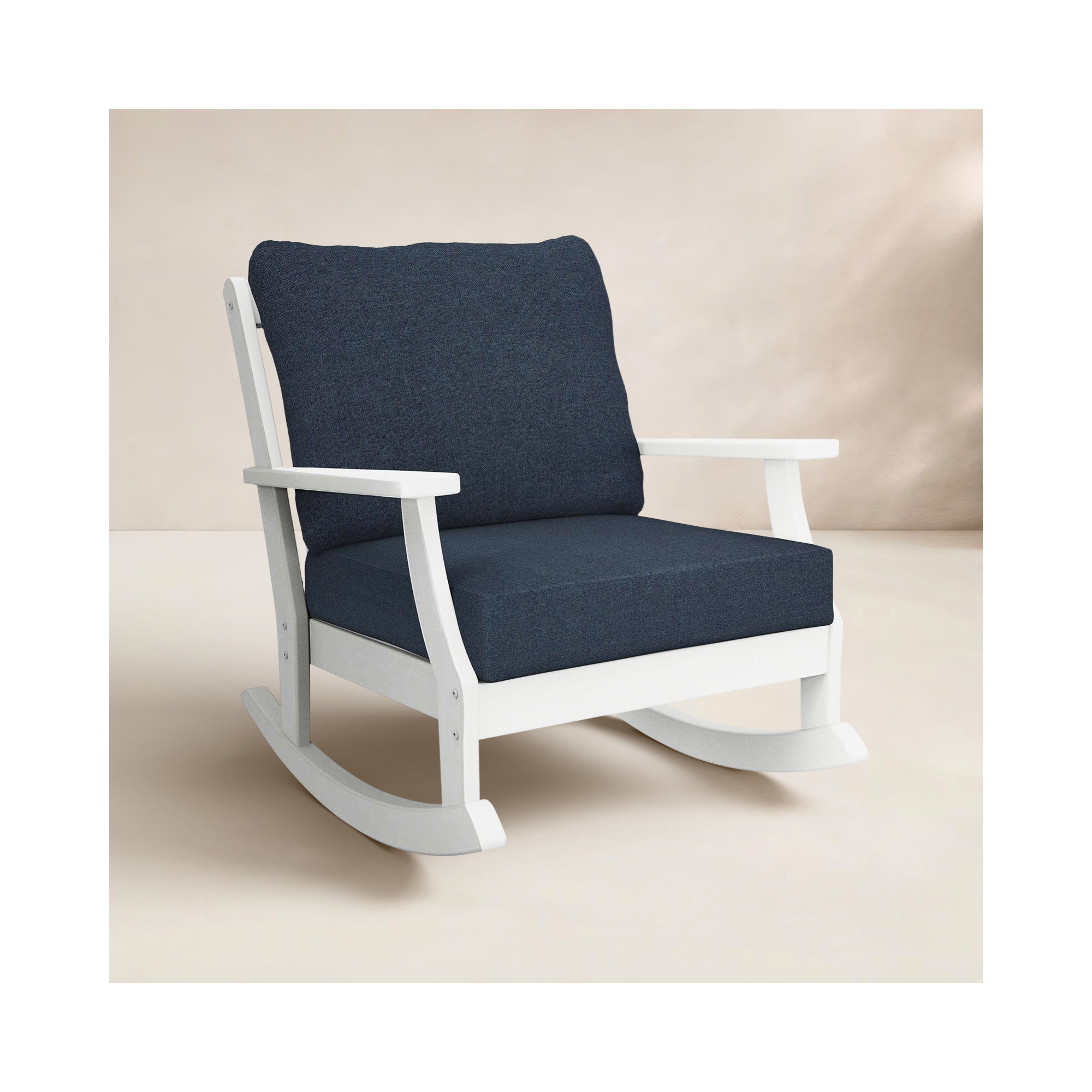 Braxton Deep Seating Rocking Chair, Marine Indigo, Navy Blue