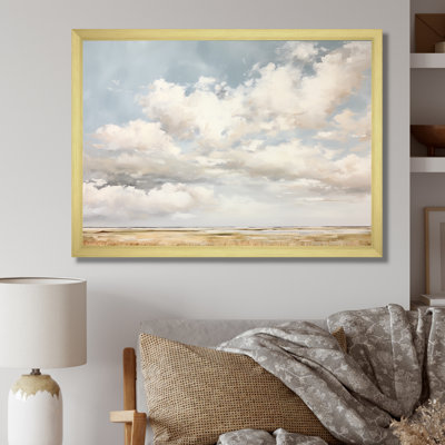 Nuage blanc paysage minimaliste - décoration murale nuages
