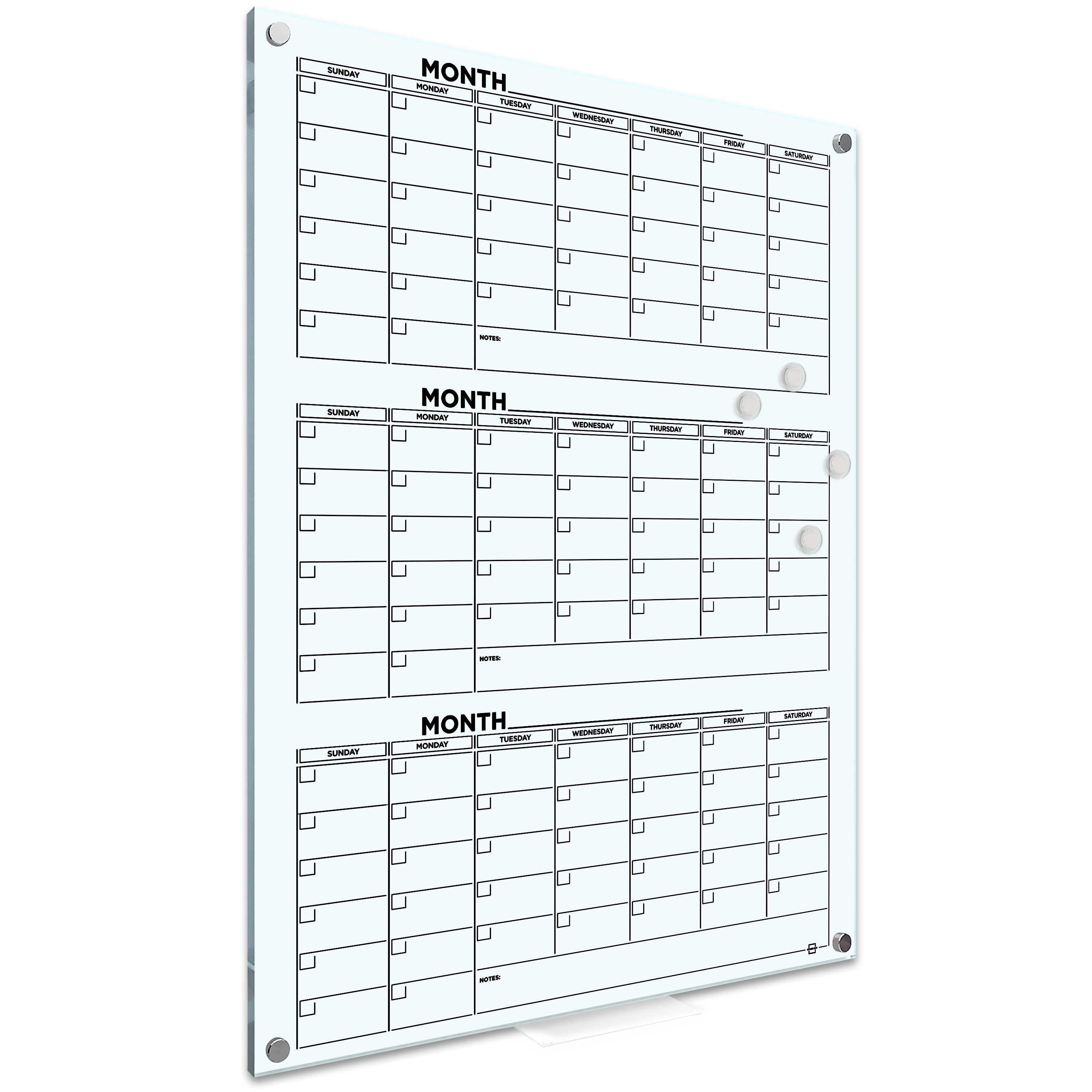 Black Dry Erase Calendar With Bulletin Board Custom Kitchen or
