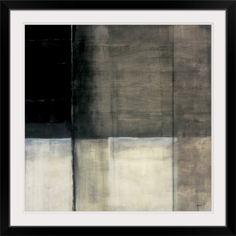 «Cityscapes II» par Cape Edwin, reproduction d'art abstrait, Cadre noir, H 38 po x l 38 po x P 1 po