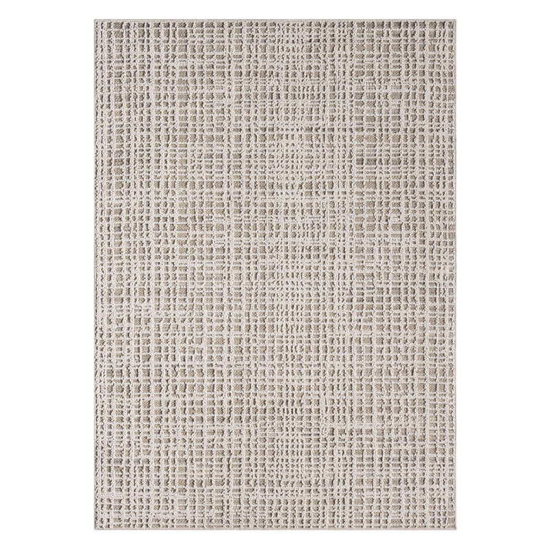 Burrosa Polypropylene Beige Indoor/Outdoor Rug, Rectangle 7'10" x 9'10"