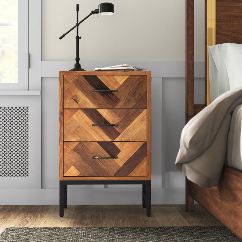 Kaneisha 20'' W Oak Wood Nightstand