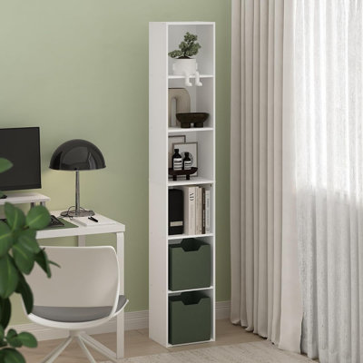 Bibliothèque 6 niveaux, bibliothèque, étagères ouvertes modernes, 71 pouces, salon, chambre à coucher, bureau