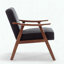 Chaise d'appoint Mid-Century moderne avec velours (noir)-92294275-92294276