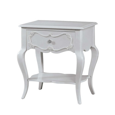 Table de chevet Edalene, finition grise