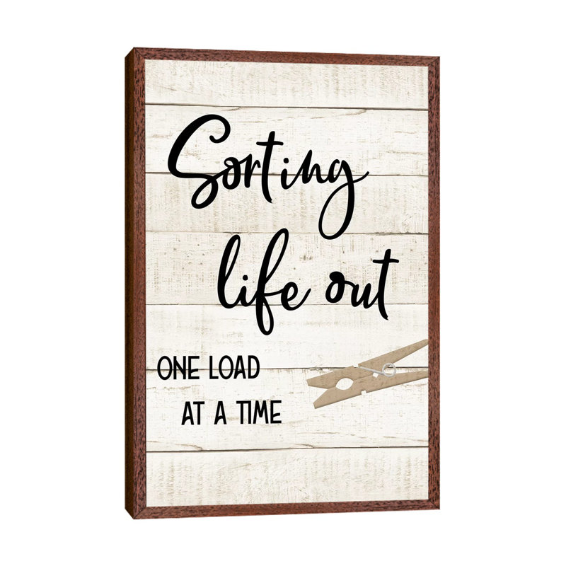 Laundry Pin II - Print on Canvas, Classic Brown Wood Framed, 101.6 cm H x 66.04 cm W