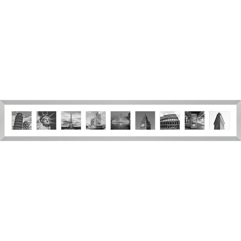 Lambrini Wood Picture Frame with Mat, Silver