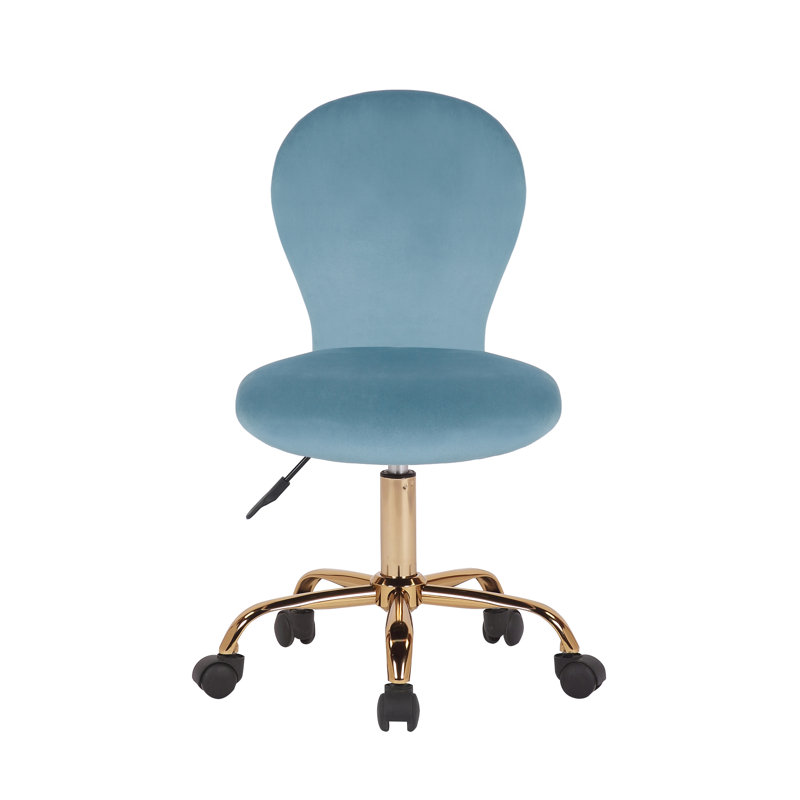 Bohon Velvet Task Chair, Aqua