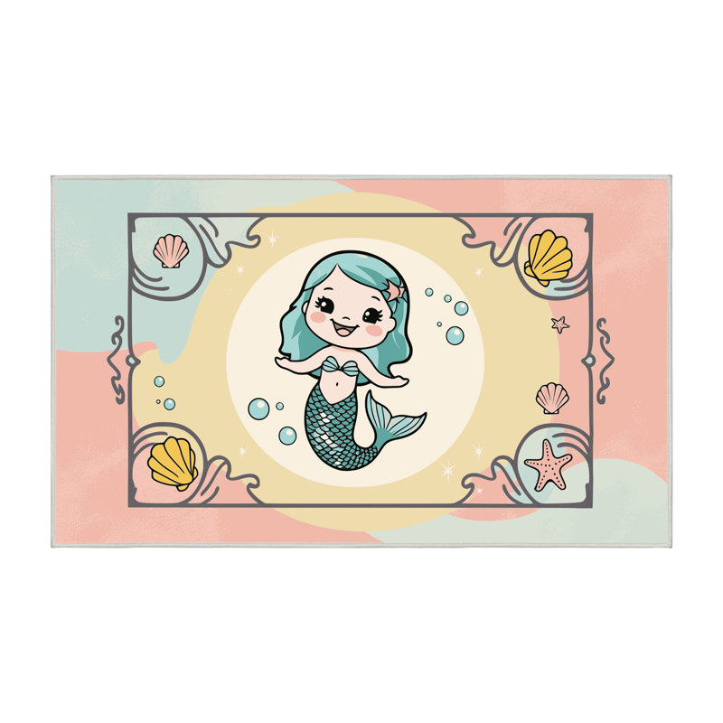 Tapis pour enfants Sunside Sails Mermaids Ocean, Rectangulaire 3 pi x 5 pi