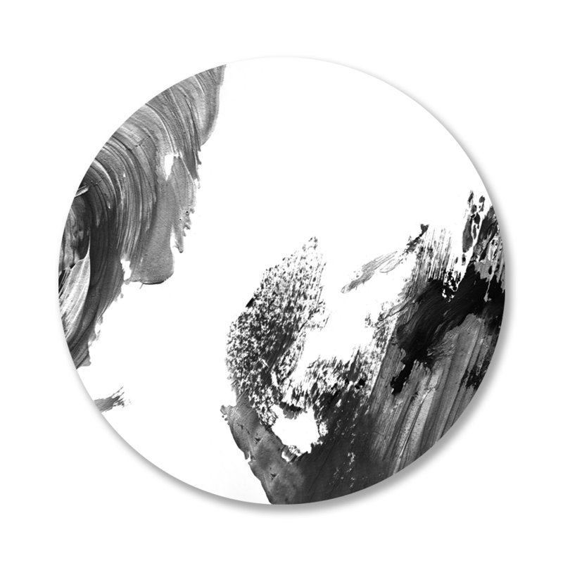 Fumée noire et blanche - peinture sans cadre, H 24 po x l 24 po, Métal