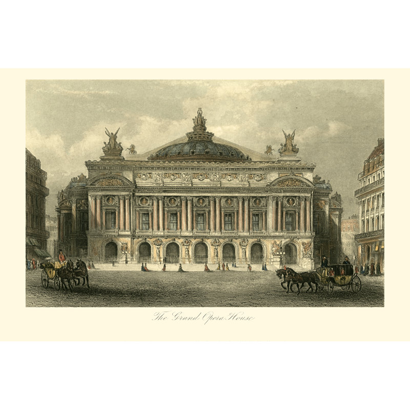 UA CH The Grand Opera House Paris by T. Allom - Wrapped Canvas Print, 30cm H x 46cm W x 3.8cm D