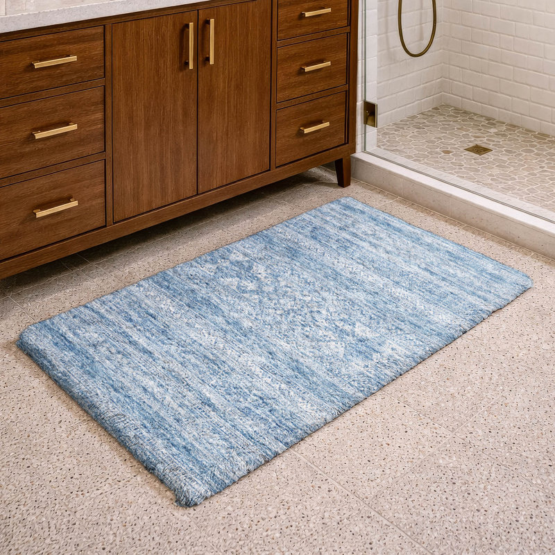 Tapis à poil long de qualité supérieure lavable à la machine ADS714, Sky, 2 pi 6 po x 3 pi 10 po