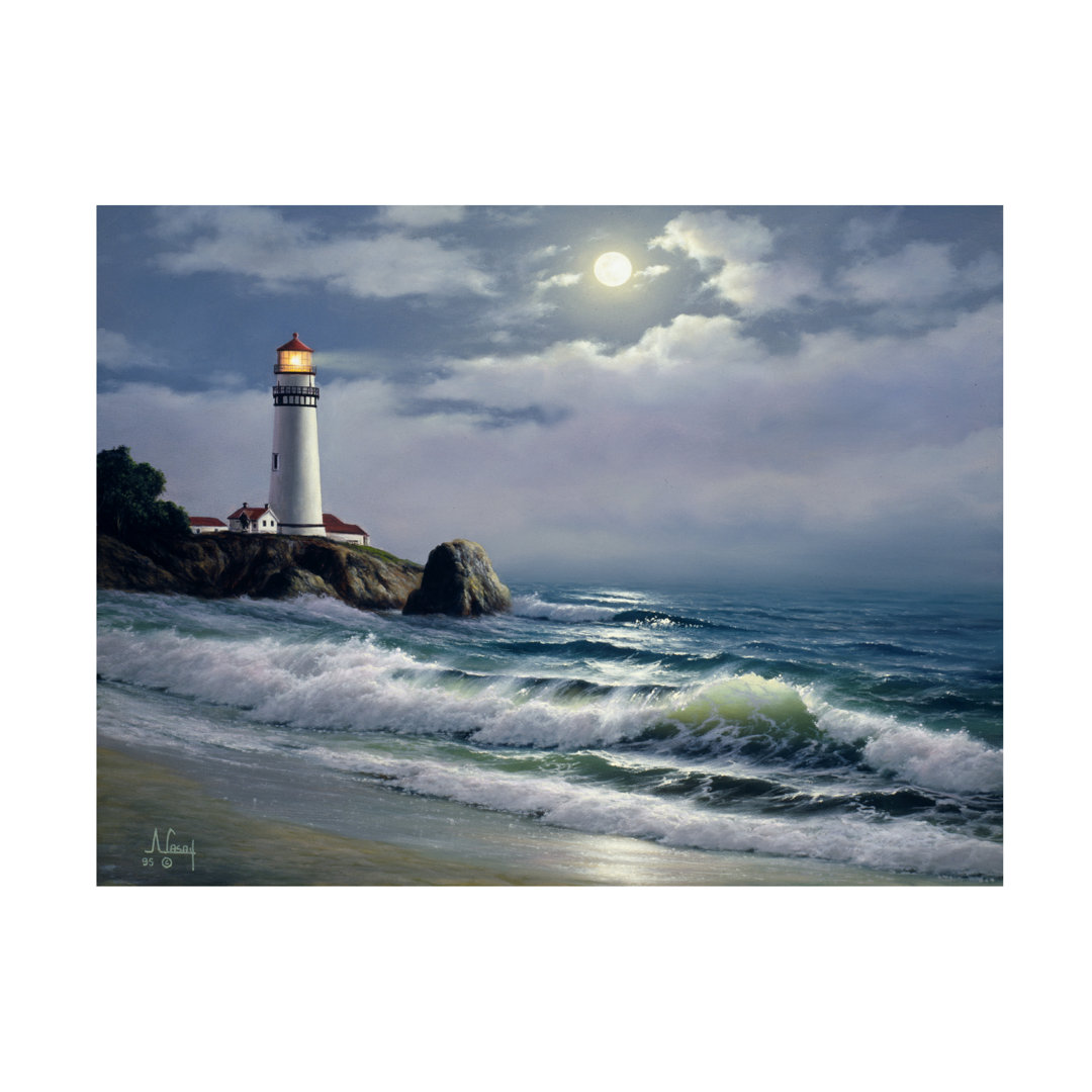 Fikes 'Coastal Scene 3' Oil Painting Print on Wrapped Canvas Beachcrest Home™ 