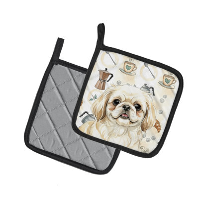 Paire de porte-casseroles à crème Pekingese