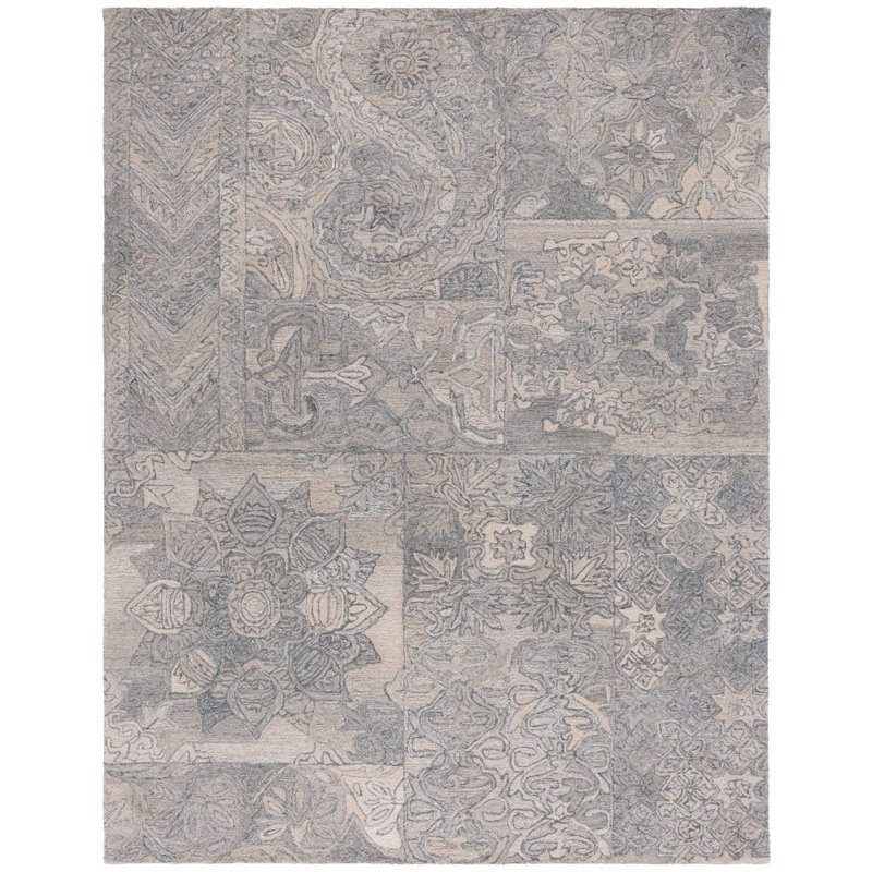 Monioluwa Abstract Hand Tufted Performance Floral Rug, Rectangle 8' x 10'