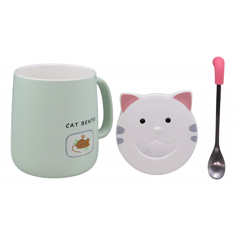 Grande tasse à café fantaisiste kitty chat bento Calders