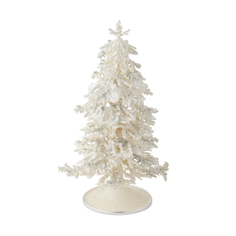 Flocked Enamel Christmas Tree, Large