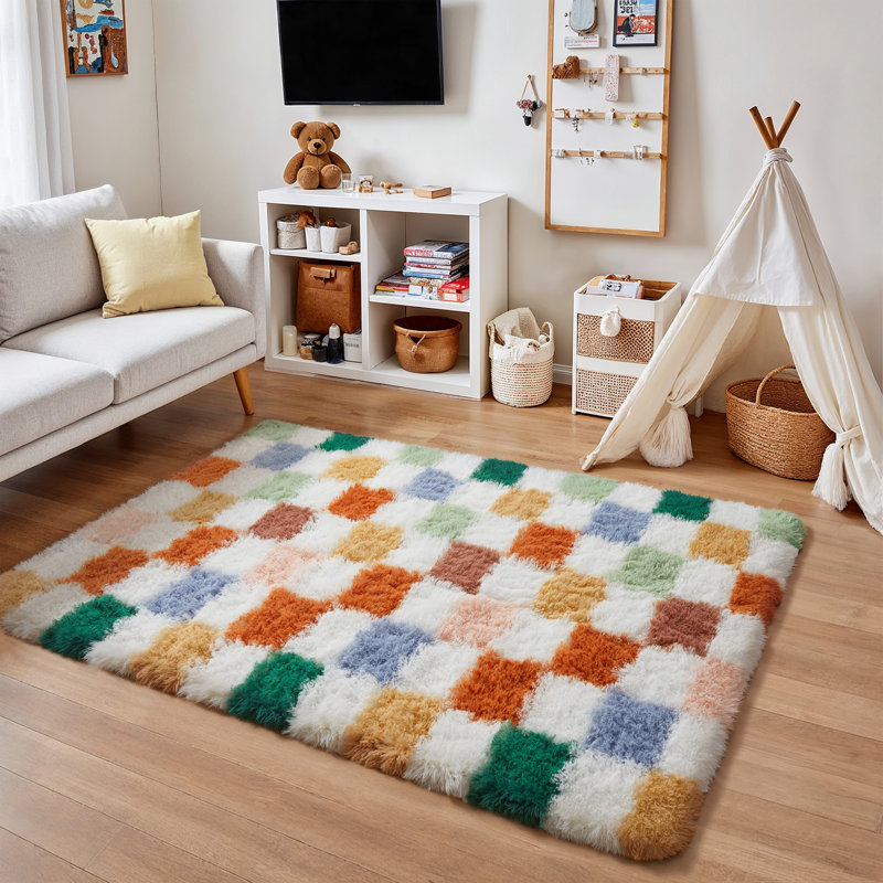 Tapis à poil long Celi, Multicolore, Rectangle 4pi x 6 pi