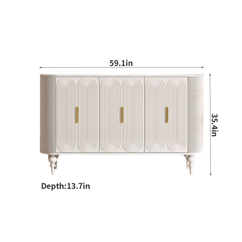 Modern Simple White Entrance Cabinet 59.1'' Sideboard