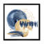 «Dark Blue and Gold Abstract Circle Ocean Texture», peinture sur toile à cadre flottant-59850504-59850499