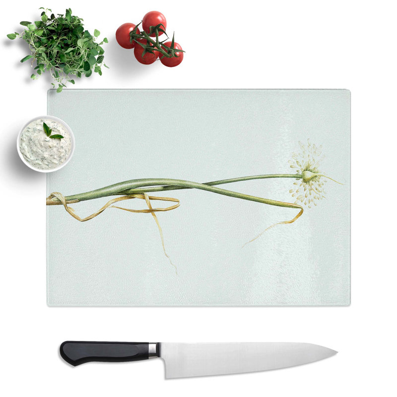 Tempered Glass Wild Onion Flowers by Pierre-Joseph Redoute Chopping Board, 28.5 cm x 20 cm