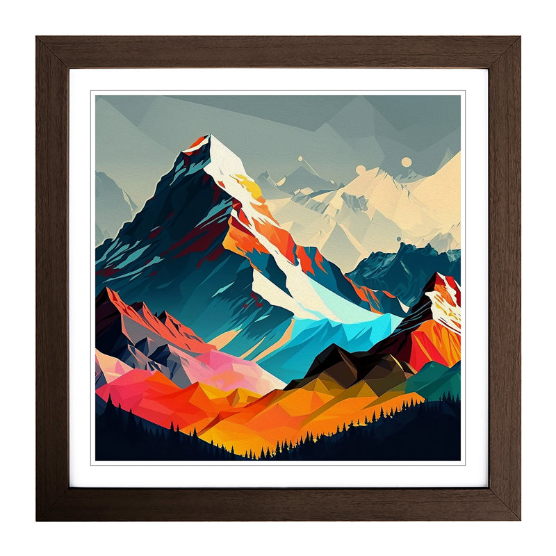 Mountain Pop Art - Framed Print, Walnut