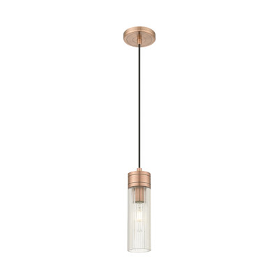 Ballston - Maliyah - Mini-luminaire suspendu à cordon 3 po avec abat-jour en H 8 po - Finition cuivre antique - Abat-jour tourbillon déco