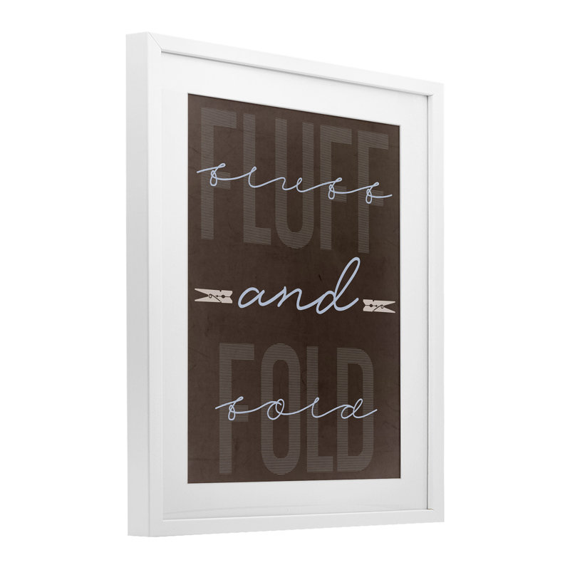 «Fluff and Fold Brown», reproduction encadrée sous verre, design par Marcus Prime, H 16 po x l 13 po, Cadre blanc côtier