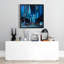 «Evening in Manhattan», toile encadrée | Décor contemporain bleu-119727333