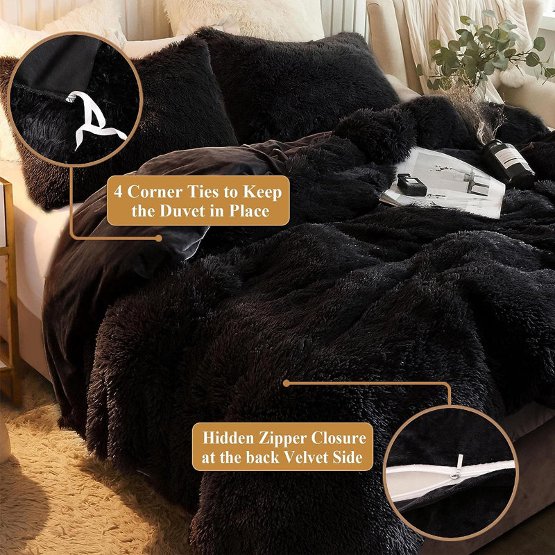 Duvet Cover & Insert, Queen, Black