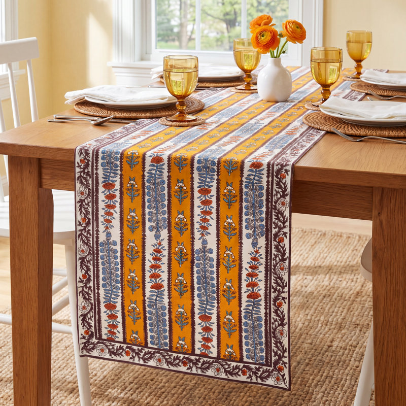 Charlemont Provence Table Runner, 90" x 16", Green