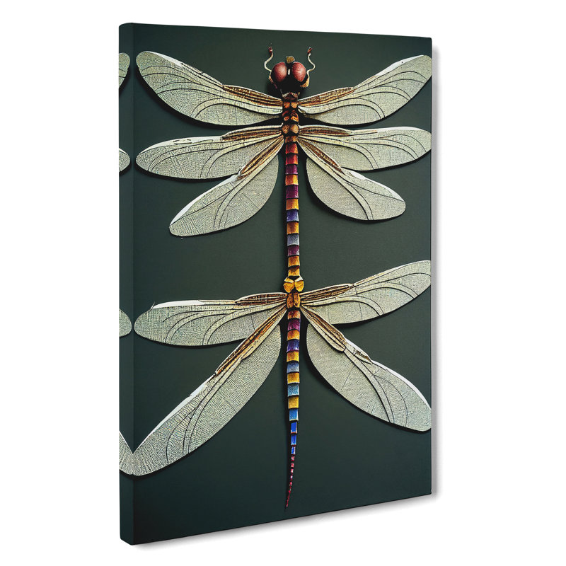Opulent Dragonflies - Wrapped Canvas, 50cm H x 35cm W x 3cm D