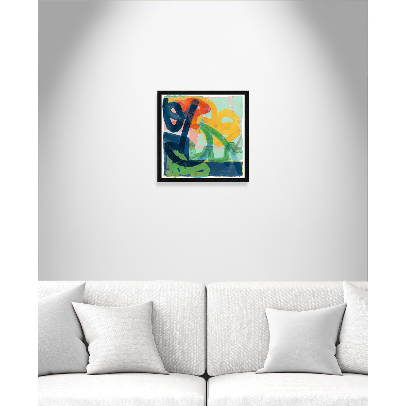 Link by Cartissi - Picture Frame Painting, 17" H x 17" W x 0.75" D, Black Framed