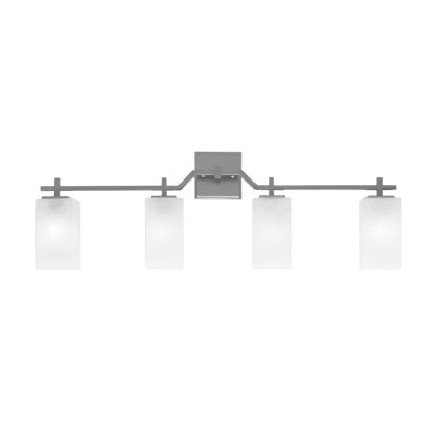Corbin 4 Light Bath Bar With 3.5" Square White Marble Glass