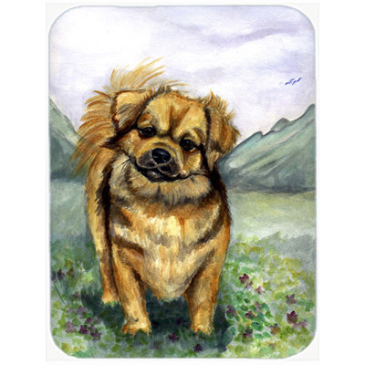 Caroline's Treasures Tibetan Spaniel Glass Cutting Board