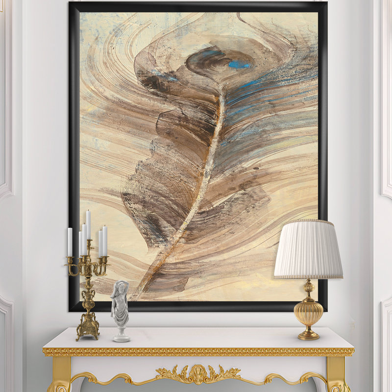 « plumes natural elements »-cadre photo imprimé sur toile, Cadre noir, H 46 po x l 36 po x P 1,5 po