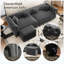 Canapé-lit convertible 3-en-1 en velours gris 89 po avec méridienne Chesterfield-129701903