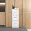 Classeur vertical à 3 tiroirs, blanc, serrure, tringles de suspension réglables, glissières à roulement lisse, documents format A4 / Légal / lettre Format Légal / lettre A4, fente pour carte, cadre d'étiquette, mécanisme d'inclinaison, assemblage facile-851336526