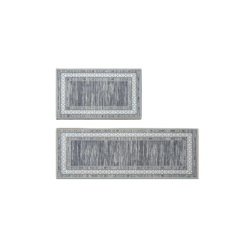 Kitchen Rugs Set of 2 Non Slip Kitchen Mats Floor-Thick Stain Resistant Kitchen Floor Mat(Grey)