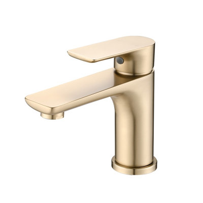 Single Handle Lavatory Basin Sink Faucet - Bathroom Faucet with Ceramic Cartridge & Aerated Stream, Single Hole Deck Mount