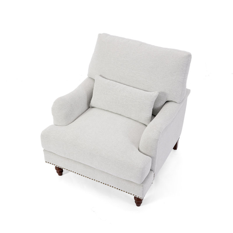 Fauteuil rembourré, Chenille gris cendré