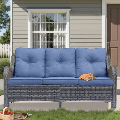 Canapé d'extérieur rectangulaire avec coussins de 71,26 po de largeur Seun