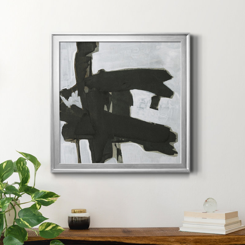 Toile encadrée Ode An Kline VII-Premium - prête à être accrochée, H 17,5 po x l 17,5 po x P 1,5 po, Cadre argenté