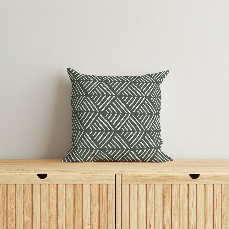 Coussin Tribal Dreamer, Chimichurri / vert, H 26 po x l 26 po