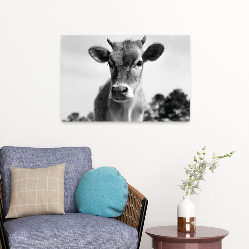 Art contemporain de vache Mildred, H 16 po x l 24 po