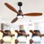 Ventilateur de plafond à profil bas intégré de 52 pouces avec lumière et télécommande pour salon de patio